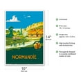 thumbnail image 2 of Normandy (Normandie) France - French State Railways - Vintage Railroad Travel Poster by Lucien Baubaut c.1930s - Master Art Print 10in x 14in, 2 of 4