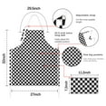 thumbnail image 7 of Black and White Checkered Pattern Apron-Garden Aprons for Women with Pockets-Cotton Linen Waterproof Kitchen Cooking Gardening Aprons Adjustable for Kitchen,Cooking,BBQ and Salon 33x27 Inch, 7 of 7