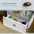 thumbnail image 4 of PawHut Dog Feeding Station w/ Storage Drawer, 2 Elevated Dog Bowls, White, 4 of 9