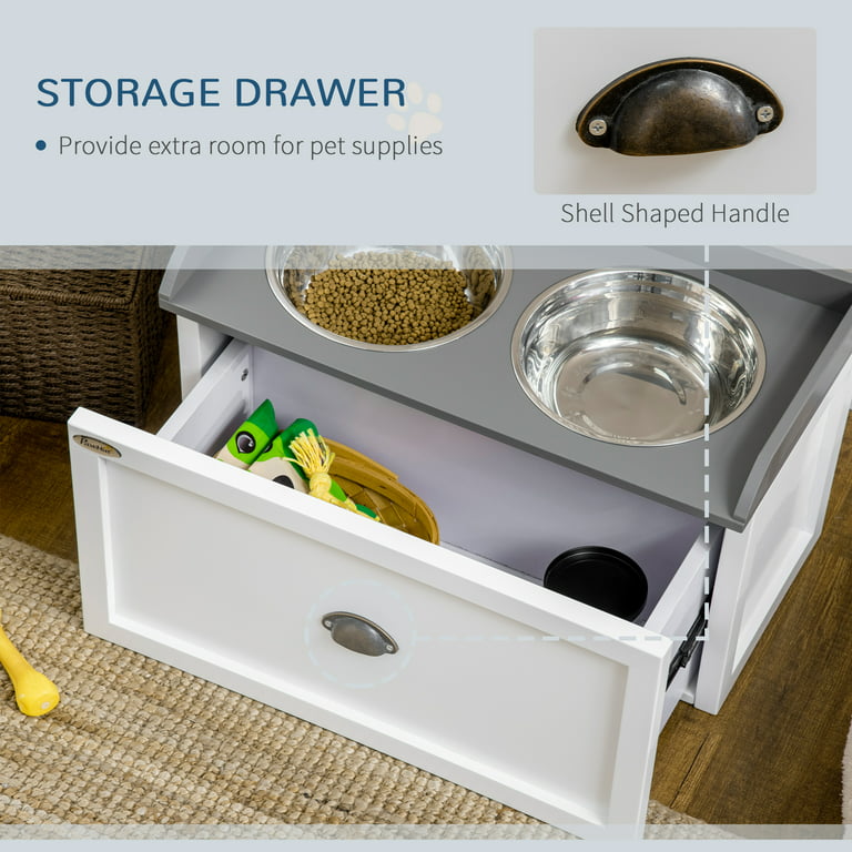 Elevated Dog Bowls with Storage