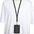 thumbnail image 5 of Uxcell Vertical Magnetic Folded 5 Card Slots PU ID Badge Holder with Lanyard Black, 5 of 5