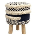 thumbnail image 2 of Pasargad Home Grandcanyon Handwoven Top Cotton Pouf Stool in Navy/Beige, 2 of 2