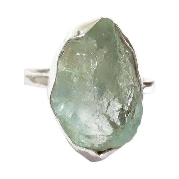 Natural Aquamarine Ring, Rough Aquamarine Gemstone Ring, March Birthstone, Hammered, 925 Sterling Silver, Womens Ring, Christmas, Thanksgiving, Handmade, Statement Jewelry, Raw Gemstone Jewelry