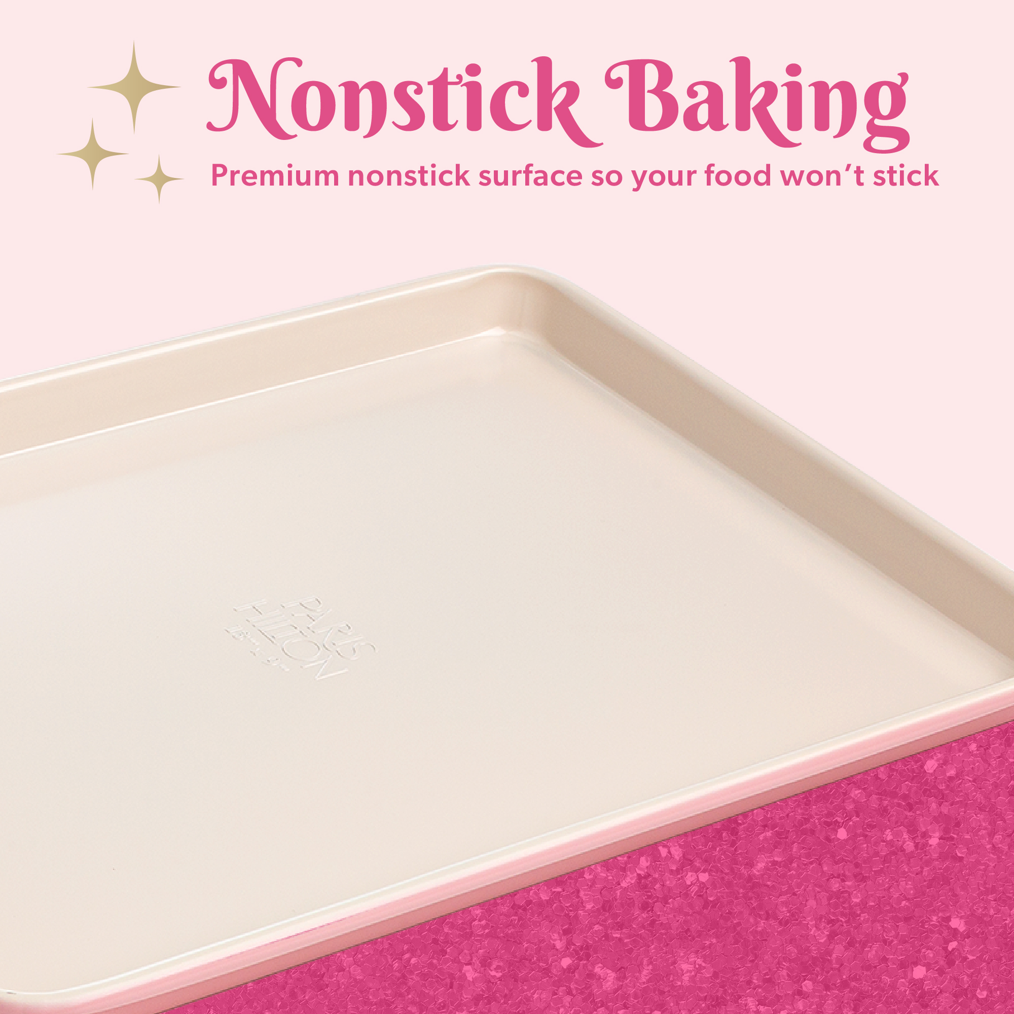 Paris Hilton 3-Piece Nonstick Baking Sheet Set, Pink photo 7
