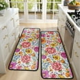thumbnail image 4 of Kitchen Rugs Sets Of 2,Pioneer Flower Floral Print Pattern Anti Fatigue Kitchen Mat Rugs Non Slip Washable,Decorative Kitchen Floor Mats for Kitchen,Sink,Laundry,17"x47"+17"x47", 4 of 5