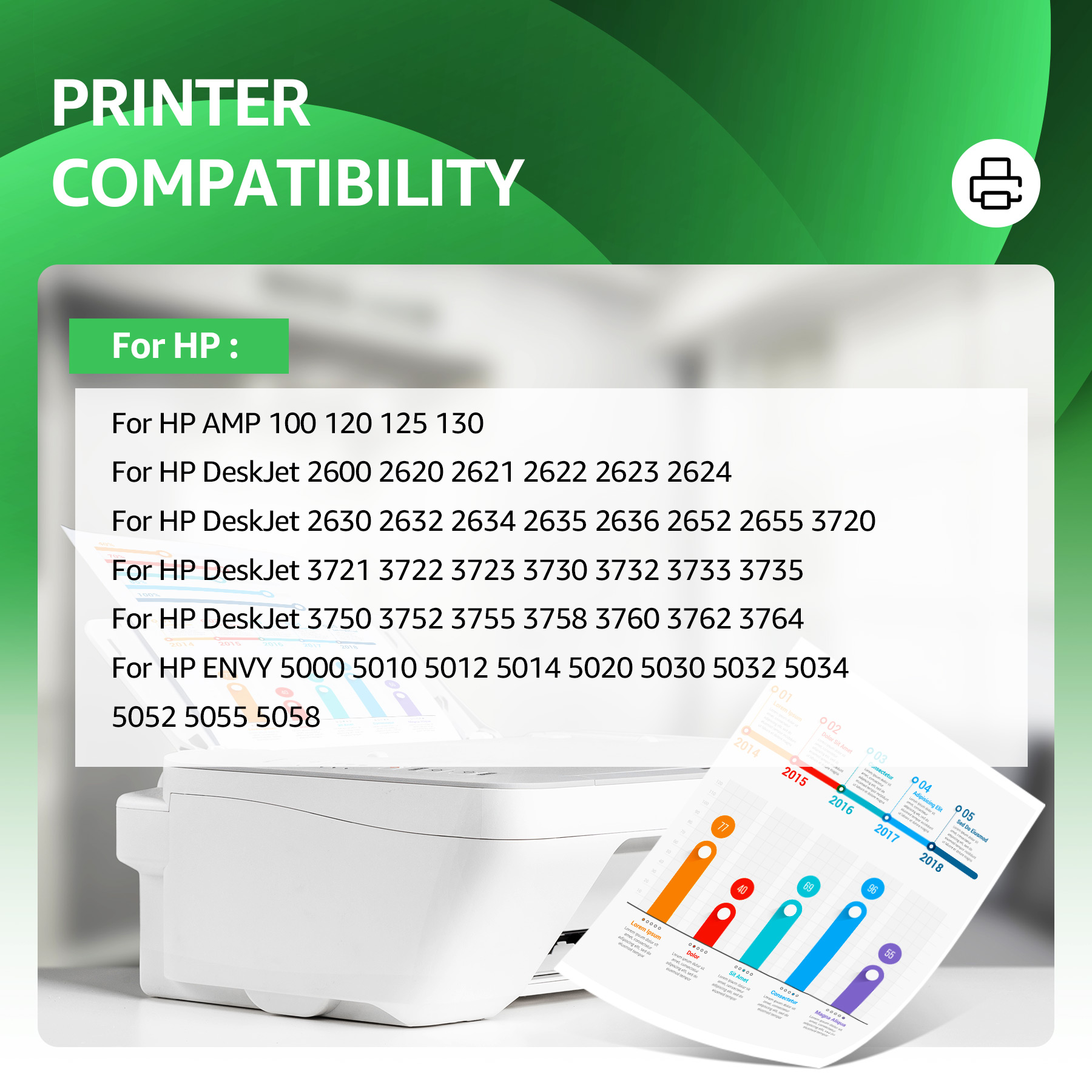 Denvoer 65XL Ink Cartridges 2-Pack for HP Printers photo 3