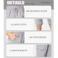 thumbnail image 2 of WQD Womens Cargo Capris Travel High Waist Drawstring Workout Pants Button Decor Summer Loose Harem Sweatpants Stylish Soft Casual Work Pants with Pockets, 2 of 6