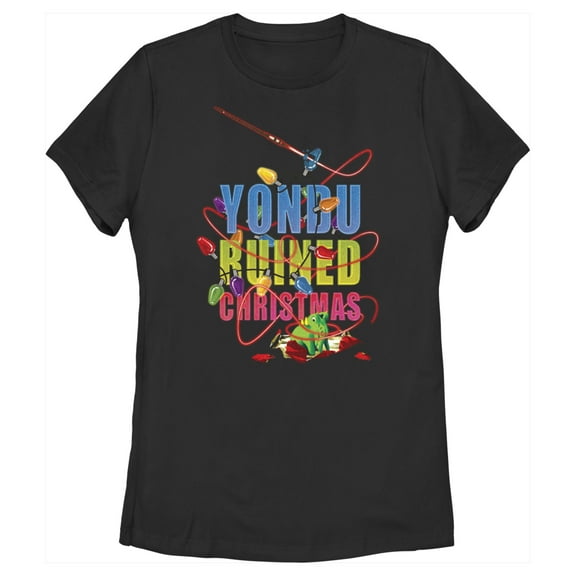 Women's Guardians of the Galaxy Holiday Special Yondu Ruined Christmas Lights  Graphic Tee Black Large