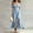 14# Sky Blue, variant on Women Ruffle Floral Maxi Summer Dress Off Shoulder Short Sleeve Backless Flounce Bodice Slit Hem Beach Dresses Sky Blue 2XL