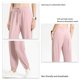 thumbnail image 5 of Pantalones deportivos para mujer, pantalones deportivos para correr, pantalones casuales, pantalones de verano finos, sueltos, con puños cónicos, color rosa L, 5 of 6