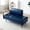 Navy Blue, variant on Villeston PU Leather Ottoman Bench for Living Room,55" Channel Tufetd Small Loveseat Sofa Couch with Adjustable Wooden Stand,Modern Bedroom Benches,Navy Blue