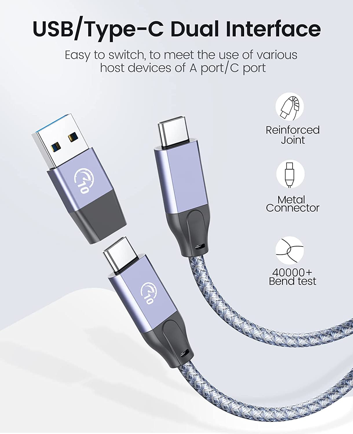 ORICO USB Hub for Laptop Desk USB Splitter Hub Mini Hub with 1.64ft USB-C Cable-10Gbps USB 3.2 Gen 2 USB Adapter for iMac, MacBooks, Laptop, Xbox, Flash Drive