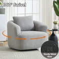 thumbnail image 2 of Jopath 360°Swivel Chair with Soft Pillow, Teddy Fleece High-Resilience Sponge Single Sofa for Living Room Bedroom Apartment Light Gray, 2 of 9