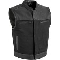 First Mfg Co - Lowrider - Men's Motorcycle Biker Riding Black Twill Vest - 2X Large