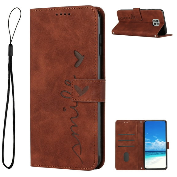 Allytech for Moto G Power 2021 Wallet Case,Embossed PU Leather Folio Flip Wristlet Shockproof Credit Card Slots Stand Case for Motorola Moto G Power 2021 6.6 inch, Brown