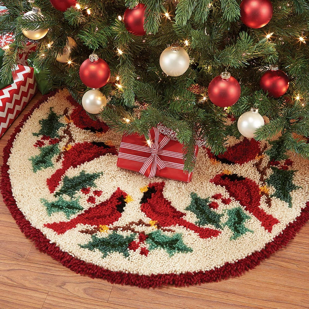 Herrschners® Cardinal Twosome II Tree Skirt Latch Hook Kit Walmart