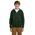 thumbnail image 1 of Jóvenes 8 oz. Sudadera NuBlend® Fleece con capucha y cremallera completa VERDE BOSQUE M Jerzees 993B, 1 of 1