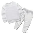 thumbnail image 6 of Ulanda Toddler Baby Boy Clothes Winter Solid Long Sleeve Pullover Sweatshirt Pants 2Pcs Fall Outfits Sweatsuit Set 24M-6Y (White, 5-6 Years), 6 of 6