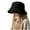 Black, variant on Luxalzxs Winter Warm Bucket Hat Faux Fur Fluffy Fisherman Cap for Women Solid Color Thickened Basin Hat