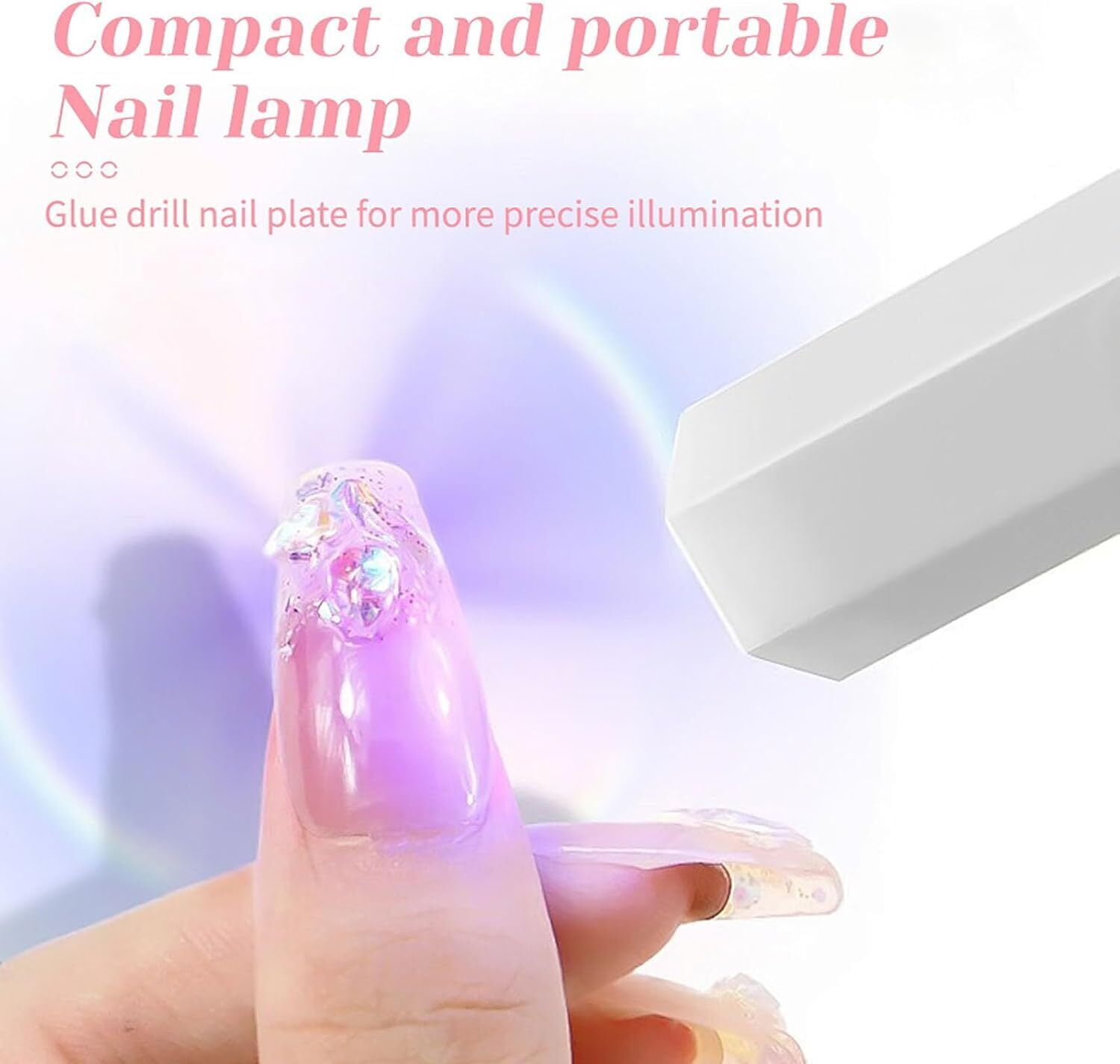 Glonailstickers Finger Nails Uv Light, Glo Nail Stickers Kit with Uv Light