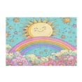 thumbnail image 7 of Yayeee Bath Rug for Bathroom Floor Non Slip Rectangle Fluffy Soft Absorbent Mat, 16"x24", Retro Blue Rainbow, 7 of 7