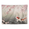 thumbnail image 5 of GOSMITH  Koi Fish Tapestry, Sakura Blossom in Japan with Creature Culture Nature Orient, Wide Wall Hanging for Bedroom Living Room Dorm Painting, 5 of 6