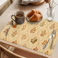 thumbnail image 3 of Fall Leaves Rustic Placemats Set of 2 Brown Vintage Farmhouse Pumpkin Place Mats Indoor Wipeable Table Mats Washable Cloth Dining Table Placemats for Kitchen Holiday Party Home Decor 13x19 Inch, 3 of 8