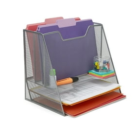 Mind Reader Metal Mesh Desk Organizer 5 Trays Desktop Document