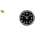 thumbnail image 1 of Escultura de caballo Dalecarlian, adorno de reloj de arte minimalista moderno, figura coleccionable para decoración del hogar, cocina y oficina., 1 of 8