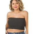 thumbnail image 2 of TheLovely Women & Plus Strapless Ruched Smocked Tube Bandeau Bra Top, 2 of 5