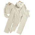 thumbnail image 6 of Esaierr Girls Knit Sweatshirt Pants 2Pcs Outfit Set for Kids Teen Knit Hooded Sweatsuit Top + Long Pants Set Spring Winter Fall Clothes Big Girls Tracksuits Sets for 8-14Years, 6 of 7