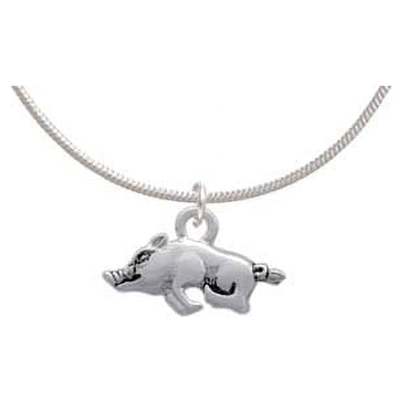 Antiqued Razorback Charm Necklace, 18" 2" Extender