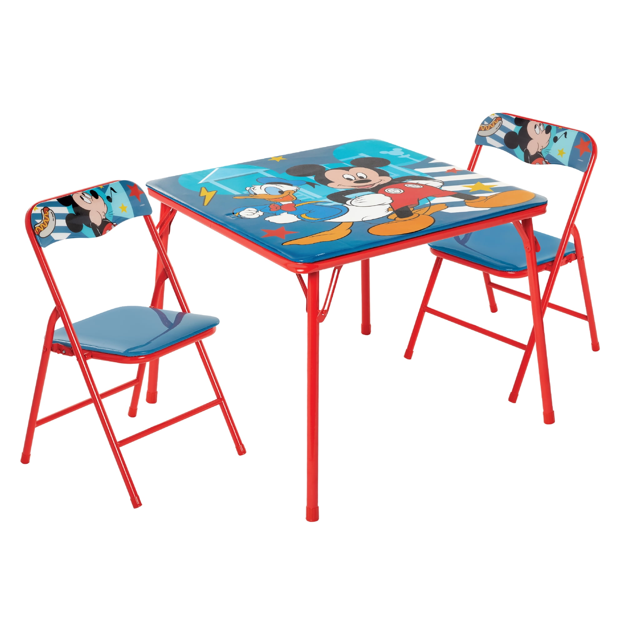 Mickey Mouse Kids 3-Piece Activity Table and Chair Set, Red
