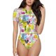 thumbnail image 1 of Balery Tropical Pineapples Body de cuello redondo de manga corta para mujer Tops de manga corta Tops básicos-XX-Large, 1 of 7