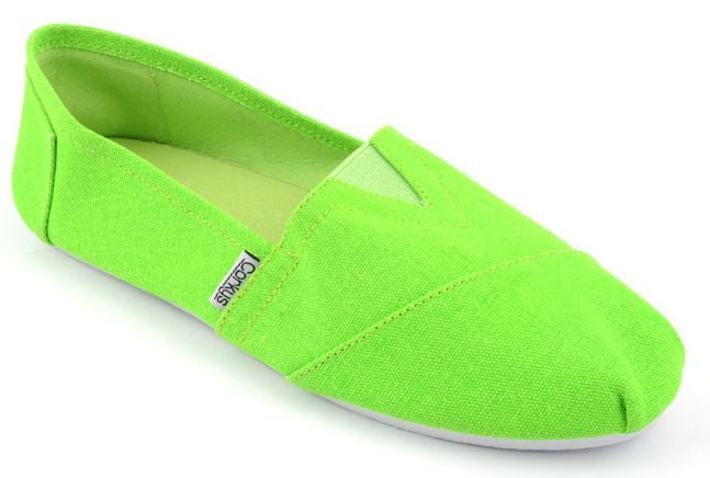 lime green slip on shoes