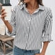 thumbnail image 5 of Ailaofu Women's Blouses Striped Long Sleeve Shirts Button Down Loose Fit Casual Tops, 5 of 7
