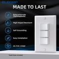 thumbnail image 2 of PinesC Triple Rocker Light Switch, Three Single Pole Electrical Paddle Switch, 15A 125V, in-Wall On/Off Switch, Self-grounding, Wall Plate is Included, UL Listed (1 Pack, Glossy White) White, 2 of 5