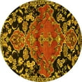 thumbnail image 1 of Ahgly Company Indoor Round Persian Yellow Traditional Area Rugs, 3' Round, 1 of 4