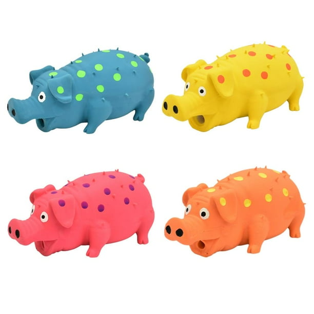 Juguete interactivo para masticar para perros, juguete para perros chirriante con forma de cerdo, juguete para perros chirriante con forma de cerdo, juguete de goma para perros muy recomendable