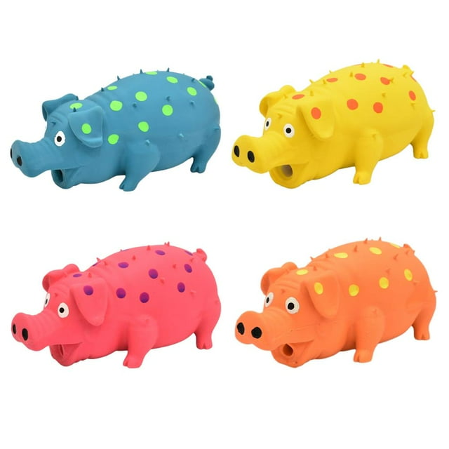 Juguete interactivo para masticar para perros, juguete para perros chirriante con forma de cerdo, juguete para perros chirriante con forma de cerdo, juguete de goma para perros muy recomendable