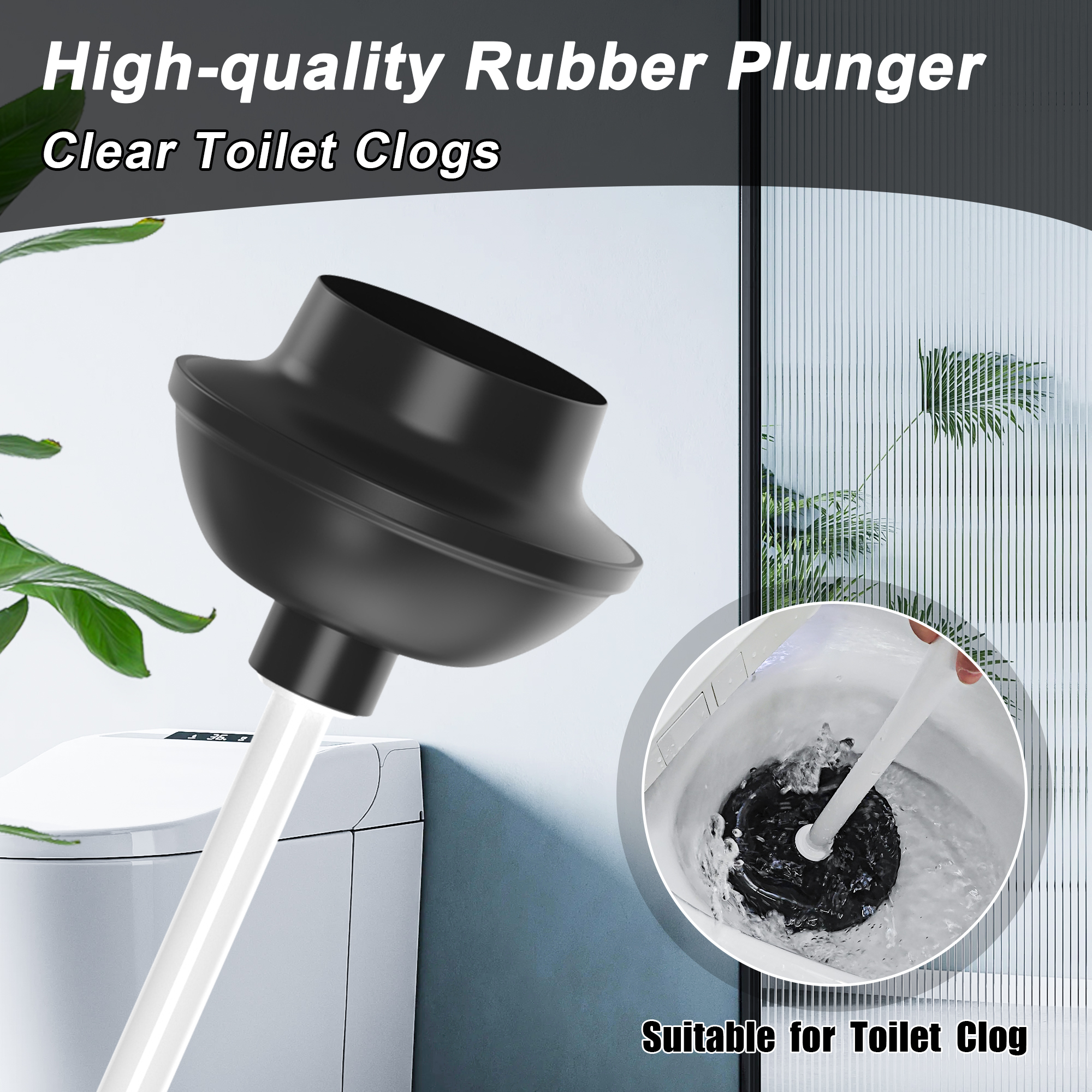 NEWE Toilet Plunger and Brush with Holder Set photo 6