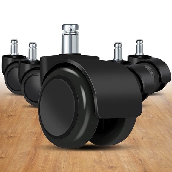 Deally Office Chair Caster Wheels Replacement Set of 5 2 Inch Heavy Duty 1000 lbs for Hardwood Floors and Carpet Universal Fit Black