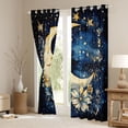 thumbnail image 3 of Manfei Boys Girls Chic Floral Moon Black Out Curtains,Bohemian Theme Curtains Pack of 2 (42x63 Each),Starry Sky Bedroom Curtains,Microfiber Bedroom Decor, 3 of 6