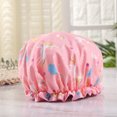 thumbnail image 4 of Bonnets de Douche, 3 PACK Bonnet de Bain pour Femmes Imperméable et Réglable Double Couche Bonnet de Douche (Multicolore), 4 of 6