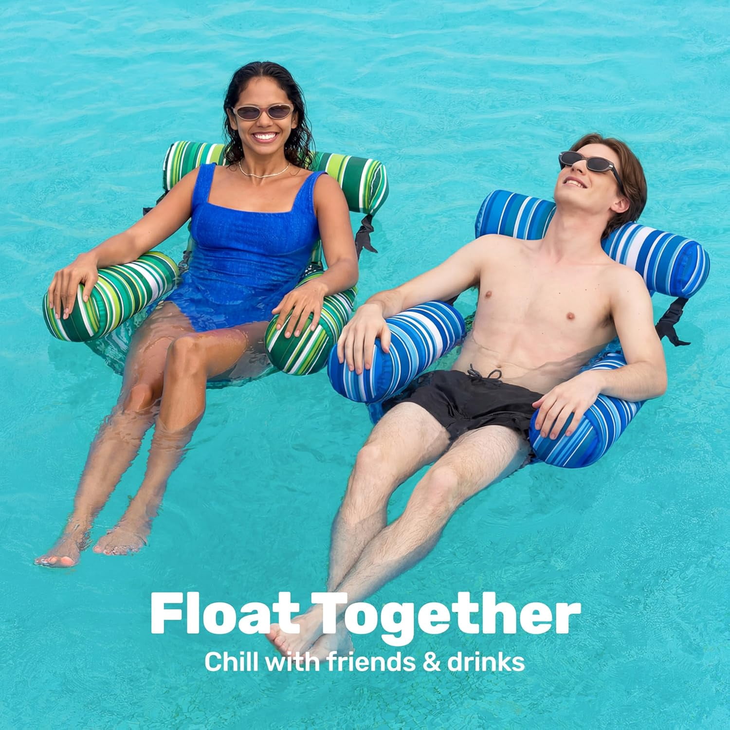 Inflatable Pool Floats Adult,2 Packs Floating Lounge Chairs,Blow up Pool Noodles for Adult Heavy Duty,Floating Chair for Party Summer Water Beach Lake Fun