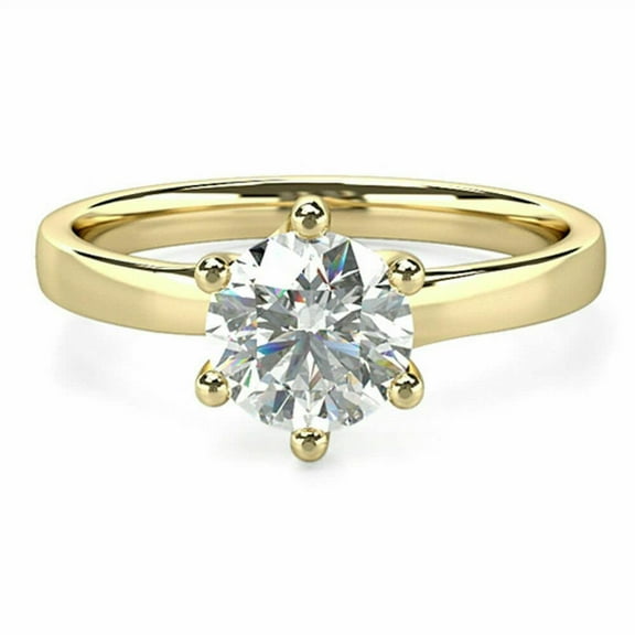 1.20 Cts Certified Round Moissanite Solitaire Engagement Ring 18K White Gold Plated Bridal Wedding Ring 14K Gold and 925 Silver Ring gift for her