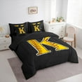 thumbnail image 3 of Feelyou Initial K Letter Bedding Comforter Set 7 Pieces for Kid, Cartoon Monogrammed Full Bedding Set, Baseball Sports Lover Reversible Fitted Sheet Flat Sheet, Lightweight Room Decor, 3 of 7