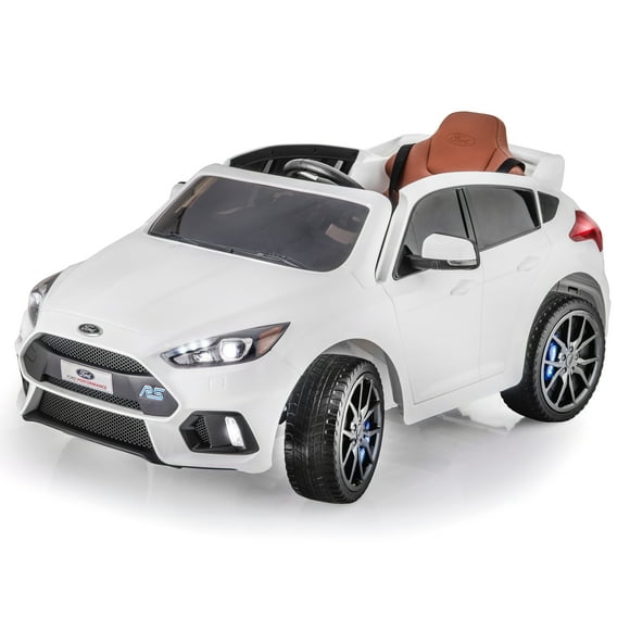 SUPERtrax Licensed Ford Focus RS Kid's Ride On Car, Battery Powered, Remote Control - Frozen White