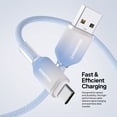 thumbnail image 4 of Powertek Frosty USB-A to USB-C Braided Cable, 6 ft, Blue, 4 of 7