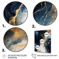 thumbnail image 3 of Designart "Abstract Painting Gold and Blue Marble II" Abstract Canvas Wall Art - Modern Gold Abstract Marble Entryway Wall Art Print, 3 of 6